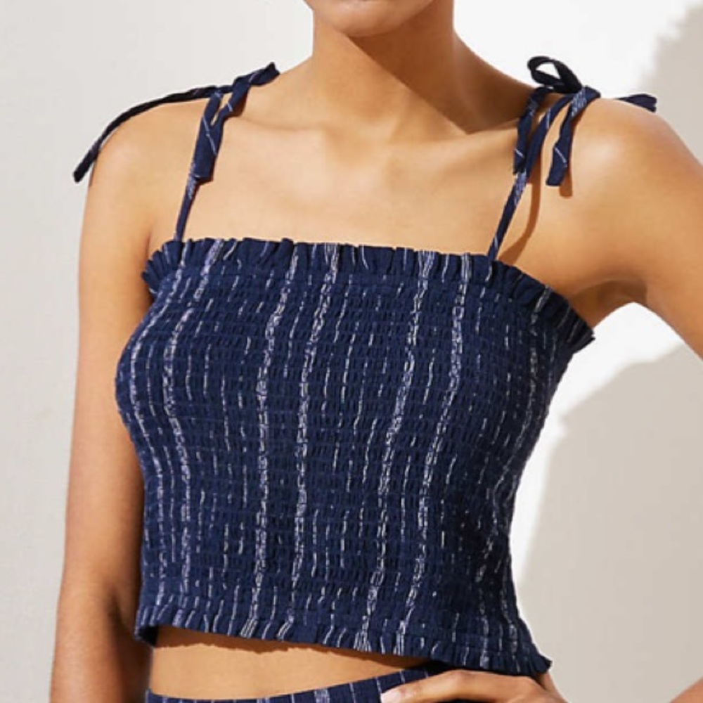 Loft tie tube top Crop Striped Crinkle xl Gemma